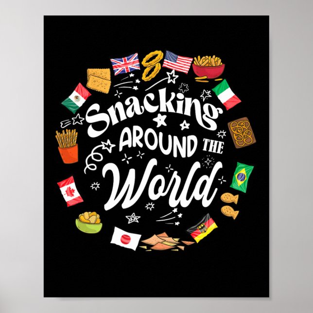 Póster Snacking Alrededor Del Mundo Vacaciones Snacking S (Frente)