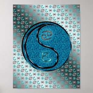 Póster Snake de cáncer y agua