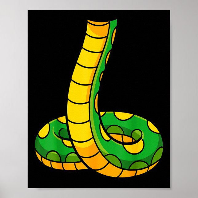 Póster Snake Shirt Adult Men Women Kids Green Body Snake  (Frente)