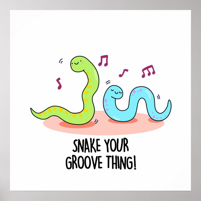 Póster Snake Your Groove Thing Funny Disco Worm Pun (Frente)
