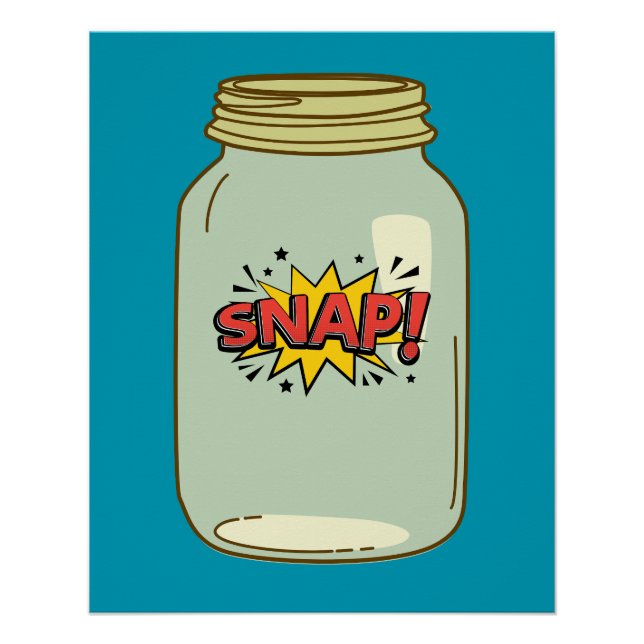 Póster Snap! in a Jar - Diseño de arte pop cómico (Anverso)