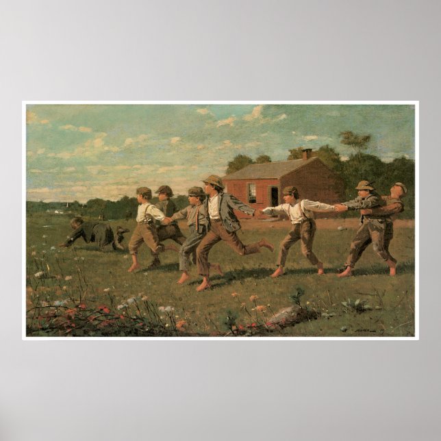 Póster Snap the Whip, Winslow Homer 1872 (Frente)