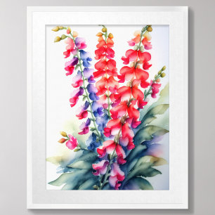 Póster Snapdragons de pintura de color de agua