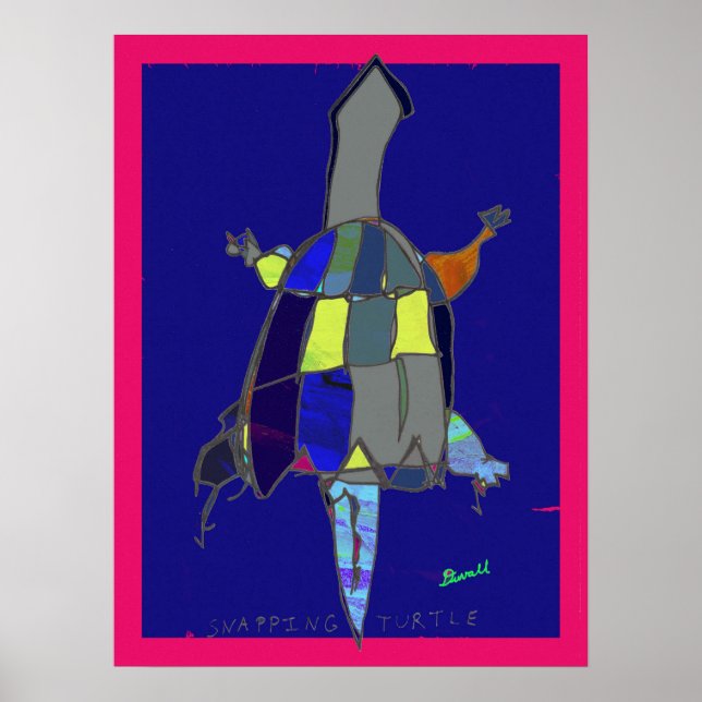Póster Snapping Turtle Art Poster 18 x 24 (Frente)