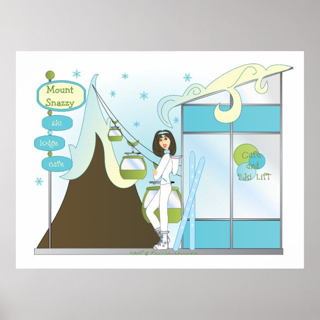 Póster Snazzy Ski Lodge (Frente)