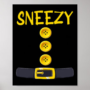 Póster Sneezy Dwarf Halloween Costume color Matar Slee