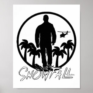 Póster Snfall Sunset Chopper Black White Pegatina
