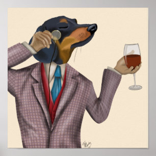 Póster Snob de vino de Dachshund