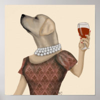 Snob de vino de Labrador amarillo