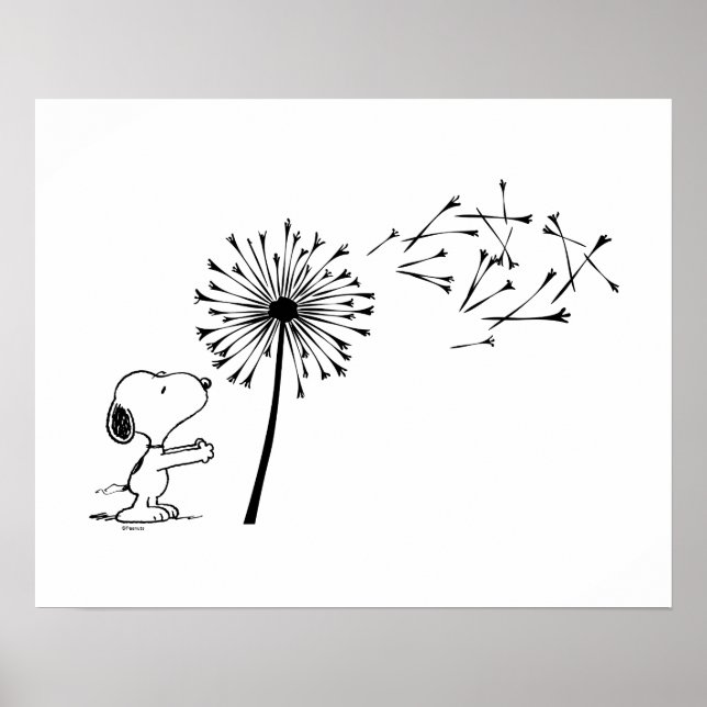 Póster Snoopy con Dandelion (Frente)