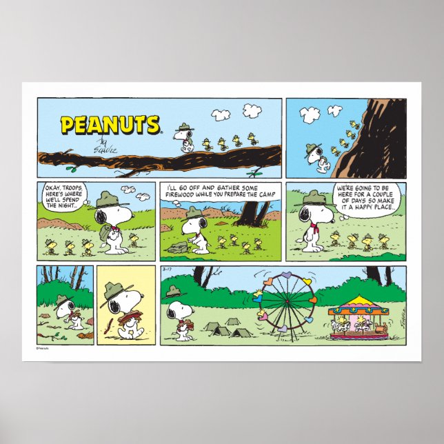 Póster Snoopy & Friends | Ir de campamento (Frente)