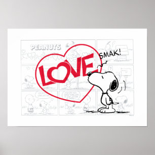 Póster Snoopy "Love" Comic Strip Graphic