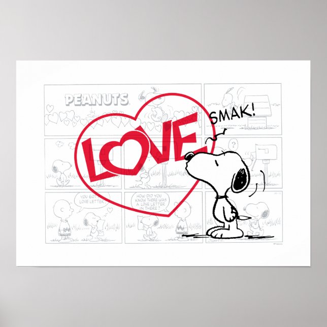 Póster Snoopy "Love" Comic Strip Graphic (Frente)