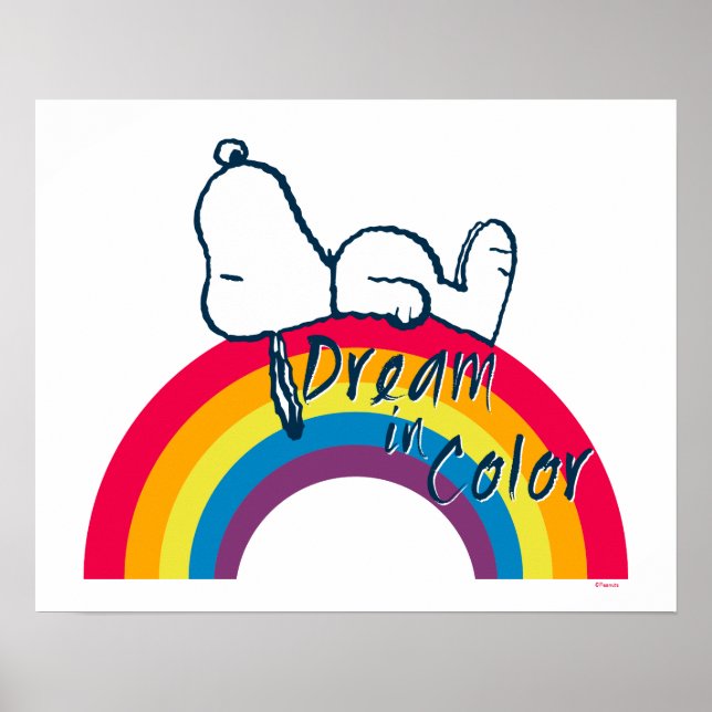 Póster Snoopy | Sueño en arcoiris color (Frente)