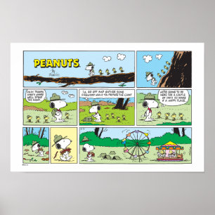 Póster Snoopy y amigos   Ir de camping