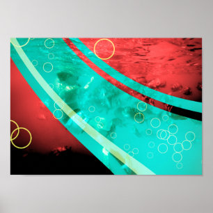 Póster snorkeler retro