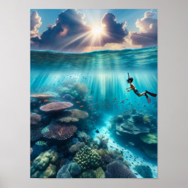 Póster Snorkeling en un hermoso arrecife