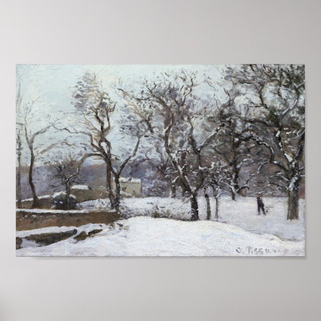 Póster Snow at Louveciennes (1870) by Camille Pissarro (Frente)