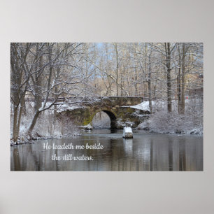 Póster Snow Bridge  He leadeth me beside the still waters