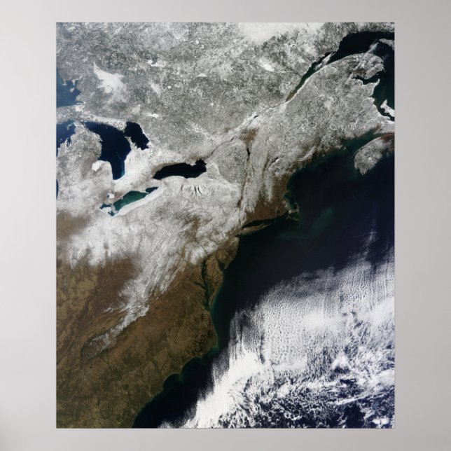 Póster Snow cover stretching from Canada (Frente)