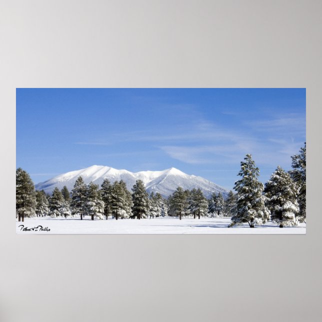 Póster Snow Covered Prairie & San Francisco Peaks Arizona (Frente)