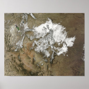 Póster Snow covers the Rocky Mountains in United State