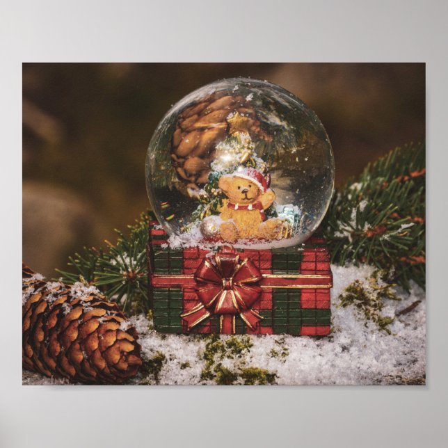 Póster Snow globe with cute Bear (Frente)