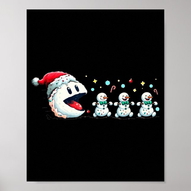Póster Snow Man Xmas Tee Snowman Gamer  (Frente)