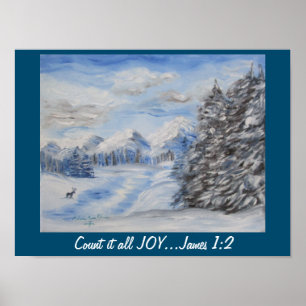 Póster Snow Scene Scripture Poster