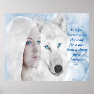Póster Snow White Wolf Lady Blue Eyes