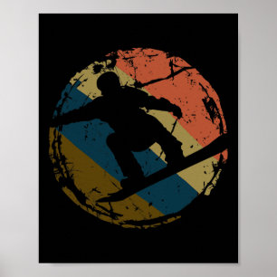 Póster Snowb de regalo de snowboard de Guay Retro 70 de e