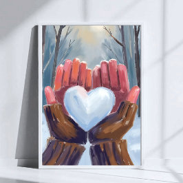 Póster Snowball Heart | Winter Gloves Watercolor