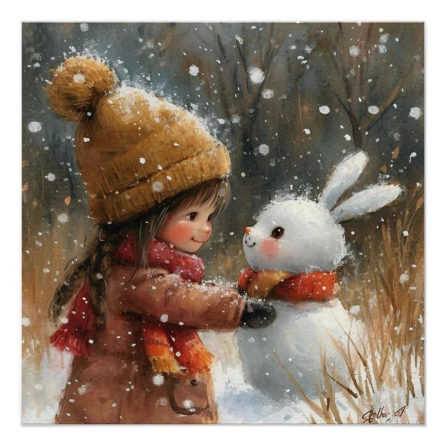 Póster Snowball Snuggles: Un Poco de Fantasía Bunny (Anverso)