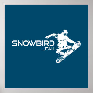 Póster Snowbird Utah Snowboarder
