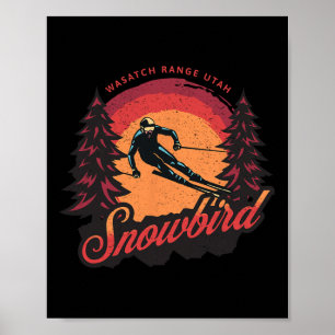 Póster Snowbird Utah Wasatach Range Esquí de nieve