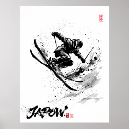 Póster Snowboard Brush Art - Skier Slush