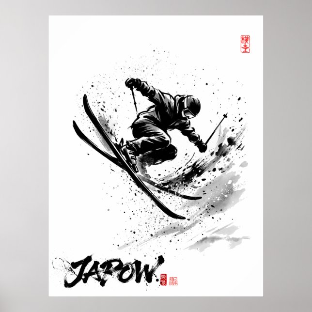 Póster Snowboard Brush Art - Skier Slush (Frente)