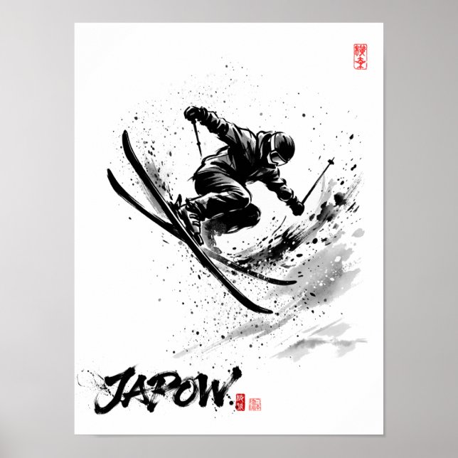 Póster Snowboard Brush Art - Skier Slush (Frente)