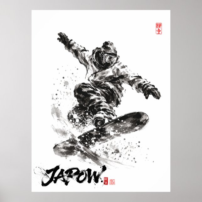 Póster Snowboard Brush Art - Snowboarder light (Frente)