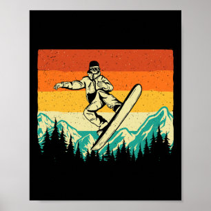 Póster Snowboard Camisetas Retro Vintage Snowboard - Wi