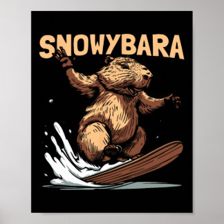 Póster Snowboard Capybara - Nieve para Snowboarder