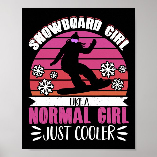 Póster Snowboard Chica De Snowboard Como Un Chica De Nowm (Frente)