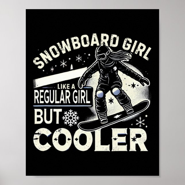 Póster Snowboard Chicas de camisetas Snowboarder Snowboar (Frente)
