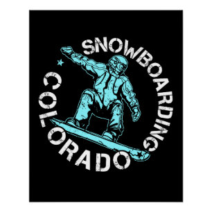Póster Snowboard Colorado Snowboard Souvenir