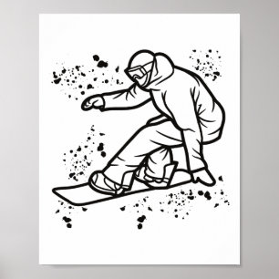 Póster Snowboard Colorful Snowboard Snowboard &#;