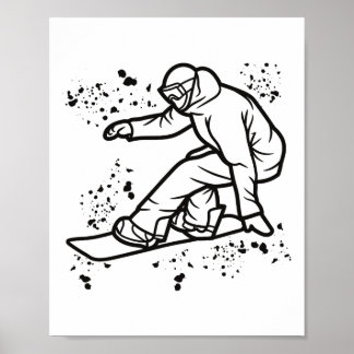 Póster Snowboard Colorful Snowboard Snowboard &#