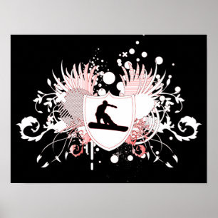 Póster snowboard de alta fidelidad