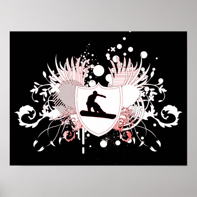 Póster snowboard de alta fidelidad (Frente)