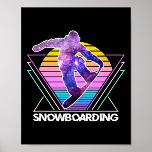 Póster Snowboard Deportes Retro Vaporwave 90s Sn