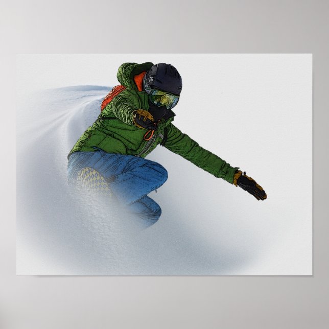 Póster Snowboard En Polvo (Frente)